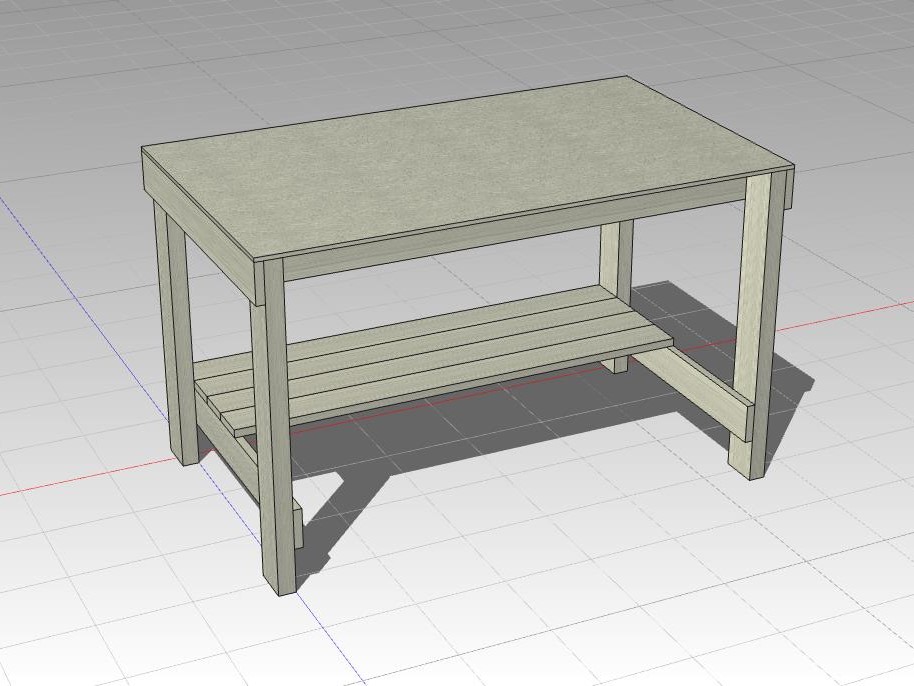 DIY用作業台の完成図イメージ